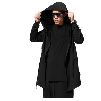 Качулки XUANSHOW за мъже, черна връхни дрехи в готически стил, хип-хоп, голяма шапка, свободно палто, hoody с качулка.