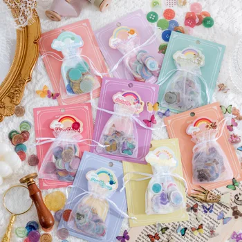 100шт Серия Rainbow Collector Книжен Етикет на Kawaii Washi Декоративни Сладки Етикети Сам Албум за Изрезки от Дневник Албум