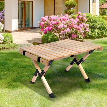 Сгъваема дървена маса за пикник с чанта за носене, преносими сгъваеми походный маса, за пътуване, плаж, двор, градина, барбекю
