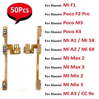 50шт, Бутон за Регулиране на звука Бутон за Включване Изключване Flex За Xiaomi Poco X3 F1 F2 Pro M3 Mi A3 A1 5X 6X A2 Lite Max Max 2 Mix 2 3