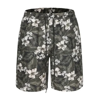 Новост в хавайски плажни шорти, летни мъжки ежедневни панталони с 3D принтом тропически растения и цветя, външни къси панталони, Спортни топене унисекс