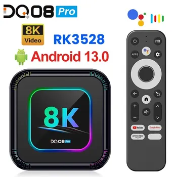 DQ08 Pro RGB Smart TV Box Android 13 RK3528 Четириядрен Процесор С поддръжка на 8K Видео 4K 2.4 и 5 ГРАМА Wifi6 БТ Google Voice 2G16G 4 GB 32GB 64GB 128GB
