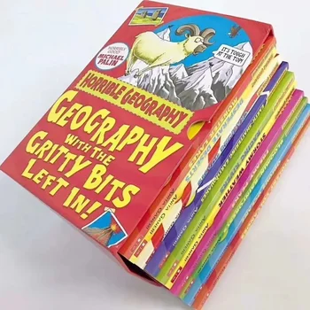 10 книги Колекция от Страшен Geography Bloody Condensed Book Box В оригинал на английски език За четене на детски книги