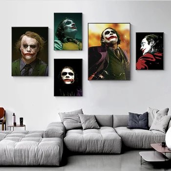Плакати с героите от филмите за луд клоуне, окачени картини за спални, хол, офис, печат върху платно, декоративни картини