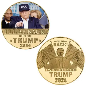 Президентската кампания на Тръмп Trump Money Златно покритие Gold предизвикателство Коллекционный подарък за събиране на монети един Незабравим подарък за