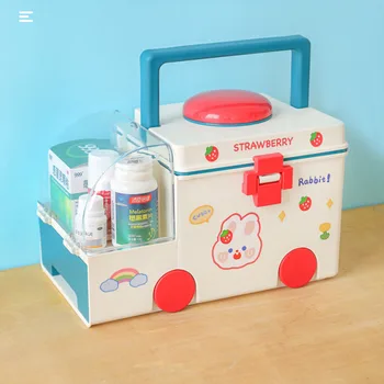 Преносими каси за съхранение на семейния медицина Кутия за хапчета за дома на Големия обем на Кутията-организаторите за детска медицина