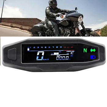 Измерване на скоростта на мотоциклета Универсален LCD Дигитален Брояч пробег Тахометър мотоциклет Брояч на гориво