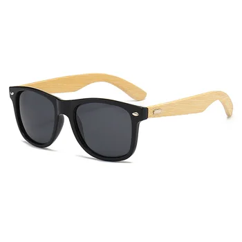 Класически слънчеви очила с нитове от бамбук и дърво за жени и мъже, 2023, висококачествени квадратни огледални слънчеви очила за шофиране, ретро очила с uv400