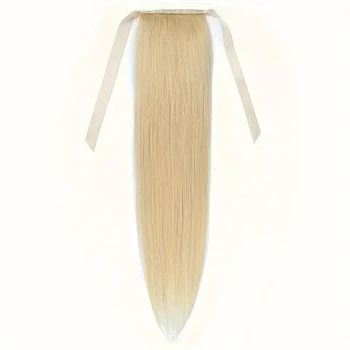 Човешка Коса, Обвързани В Опашката Лента, Обвиват Около Директно Cauda Equina Светли Истински Коса За Изграждане На # 613 Цветни Удължаване На Коса За Жени