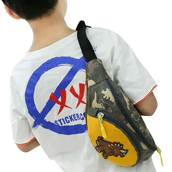 Нагрудная чанта с анимационни динозавром, Детска чанта-месинджър, Детска поясная чанта, паричен торбичка, Поясная чанта, изработена от PVC джоб, чанта за детски играчки, поставки за чанти за съхранение на играчките