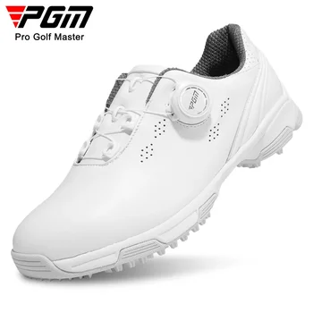 Обувки за голф PGM Дамски спортни обувки са Водоустойчиви и дишащи обувки с ремък дръжки против хлъзгане женски Little White