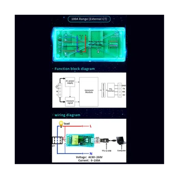 10A PZEM 004T 3,0 Ваттметр, кВтч-метър, Волта-амперный модул за изпитване на ток, Дигитален Мултифункционален м за Arduino TTL