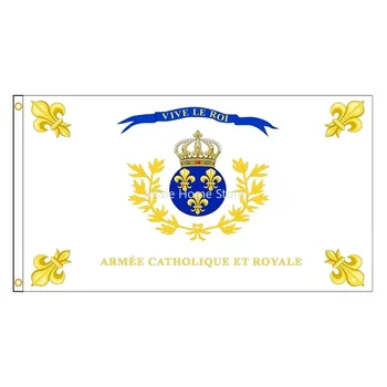 90x150 см, флаг и от Католическата и от кралската армия на Франция, банер с принтом от полиестер за украса