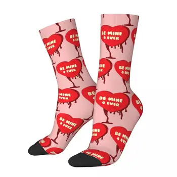 Забавен Луд Чорап за Мъже Be Mine във Формата На Сърца В Кутия В стил Хип-Хоп Реколта My Bloody Valentine Happy Безшевни Чорап С Принтом Crew