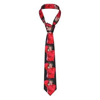 Обичай вратовръзка на певеца Johnny Hallyday Music за мъже, модерен копринена вратовръзка за партита в стила на френския рок