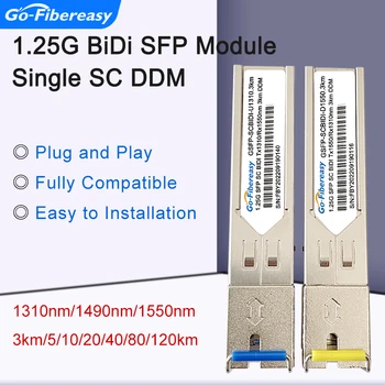 Промишлен модул Радиоприемник SFP SC BiDi Gigabit Ethernet 1.25 Gbit/s, единична режим влакна 3 км, ~ 80 км, за да Cisco/Mikrotik/TP-Link/D-Link