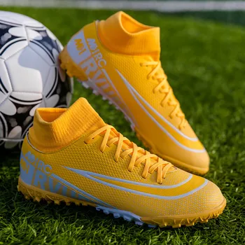 Маркови професионални футболни обувки за мъже и жени, модни жълти маратонки за футбол, мъжки дишащи обувки за футзала Botas De Futbol