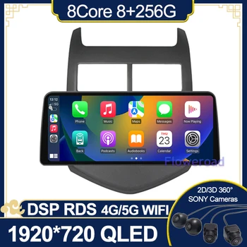 DSP Android 12 QLED 1920*720 QLED За Chevrolet Aveo 2 Sonic T300 2011-2015 Авто Радио Мултимедиен Плейър Навигация Carplay