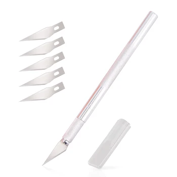 Дръжка FOSHIO Нож за рязане на техните ръце + 5шт допълнителни остриета Винилови стикери за кола Инструмент за рязане на фолио, Ветроходство, Скулптура Скалпел нож Art