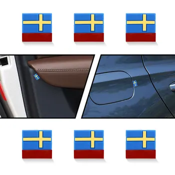10ШТ Швеция Шведски Флаг Логото на Вратата виси Етикет на Автомобила Предупредителен Стикер Решетка Декор Броня За Volvo V40 V60 XC40 XC60 XC90 S40 S90