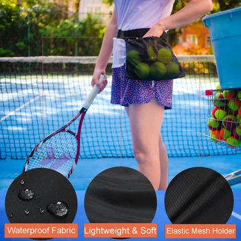 Държач за тенис топката, Регулируем поясная чанта за тенис топката, Непромокаемая Mesh fabric Чанта за топка, чанта за тренировки по Пиклболу, Аксесоар