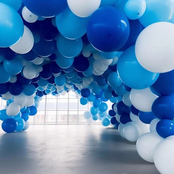 134 бр. компл 10 Цолови Сини латексови балони на Рожден Ден, за парти, по повод рождения Ден на Латексови балони за парти балони от латекс