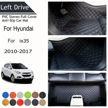 TEGART 【LHD】 За Hyundai За Ix35 2010-2017 Трислоен PVC Стерео Пълно Покритие на Противоскользящий Авто Мат Автомобилни Постелки Автомобилни Аксесоари
