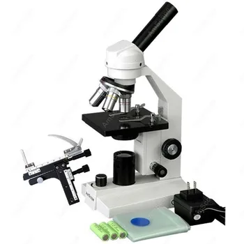 Съставен микроскоп-AmScope Доставя на съставния микроскоп 40x-800x + Механичен led акумулаторен