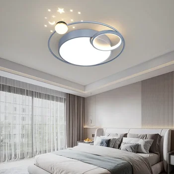 Тавана лампа за спални със звездна проекция 2023 Нов Модерен Прост и лесен Луксозна стая в скандинавски стил Starry Sky Начало спалня