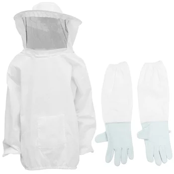 1 комплект костюм за пчеларството Удобна шапка за пчеларя Дизайнерски работно облекло с Дълги ръкавици