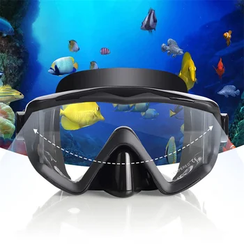 Професионална маска за гмуркане с маска за гмуркане с шнорхел, очила за подводно плуване, силиконова маска за панорамни потапяне за възрастни, очила за плуване с маска за гмуркане
