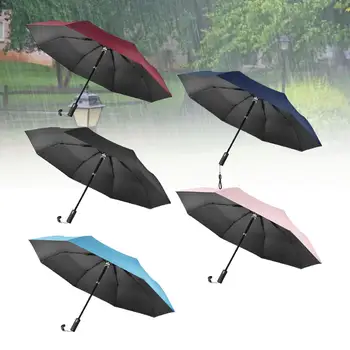 Автоматичен сгъваем чадър Rain Umbrella USB Водоустойчив за мъже и жени за пътуване на открито, планинско катерене, пешеходен туризъм, къмпинг