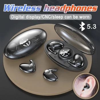 Безжични Слушалки TWS Bluetooth 5.3 Слушалки Невидими Слушалки С Микрофон Слушалки за разговори HD Музикални HIFI Слушалки С Шумопотискане