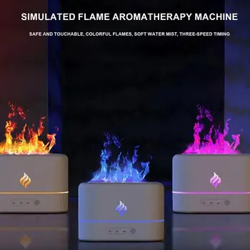 USB Овлажнител на Въздуха, Цветна Огън, Пламък Ароматерапевтические Решетки Безводен 20 db Тих 7 Цвята Пламък на Лампа С Атмосфера на Студена Мъгла