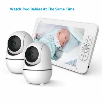 7-инчов безжичен следи бебето с PTZ камера, камера за видео наблюдение с висока резолюция, камера за нощно виждане за наблюдение на температурата