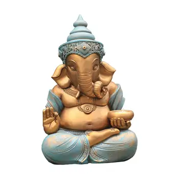 Статуя на Ганеша, изделия от смола, украшение на Фън шуй, Скулптура на хиндуисткия Бог, Градинска статуя на двора, балкон, Начало декор във вътрешния двор