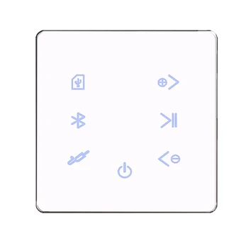 Усилвател Bluetooth в стената USB SD-Карта Музикален Панел Умен Дом Фонова Стерео Аудио система Ресторант на Хотела (Бял)