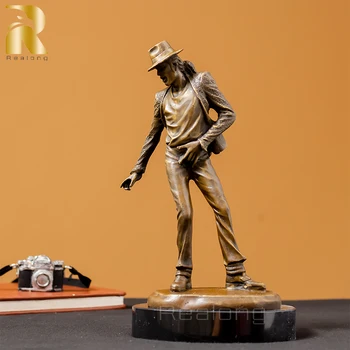 Бронзова статуя на Майкъл Джексън Известната Бронзова танцьорка скулптура на Майкъл Джексън Бронзова кастинг за украса колекция
