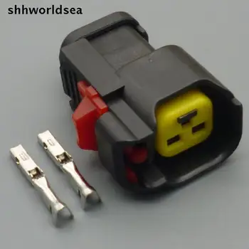 Shhworldsea 2-Пинов щепсел автоматична маслена инжектори Автомобилен говорител кроу изход водоустойчиви комплекти за електрически конектори за Ford за автомобил Chevrolet