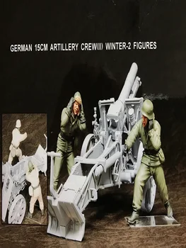 1/35 Неокрашенная артилерийска екип зима 2 фигури (БЕЗ резервоар), Играчка модел от смола Миниатюрен комплект в разглобено формата на неокрашенный