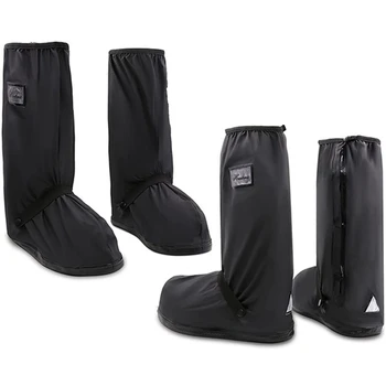 2 Чифта непромокаеми калцуни черен цвят със светлоотразителни ивици, размер XXL, дождевики, калъфи за обувки от сняг и дъжд