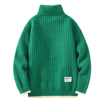 Есенно-зимния нов младежки мъжки модерен универсален обикновен пуловер с висока воротом