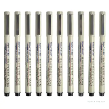 Професионална писалка за рисуване M17F, 10 различни накрайници за дръжки, универсална писалка за рисуване на комикси, технически фигура