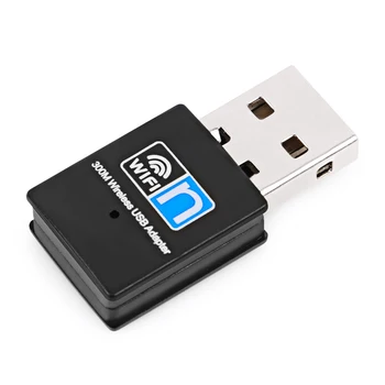 Мини адаптер Wi-Fi 300 Mbps безжична мрежова карта USB, безжичен USB адаптер Wi-Fi На 2,4 Ghz, ключ за мрежова карта на КОМПЮТЪРА
