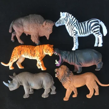 Имитация на модела на горското животно в джунглата, Жираф, слон, Лъв, играчки за парти, рожден Ден, декорация за партита, подаръци за детски партита