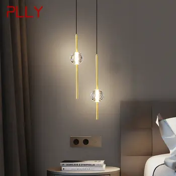 Модерна медни подвесная полилей PLLY LED 3 цвят Месинг Злато Висящи лампи с хрусталем За съвременната домашна спални