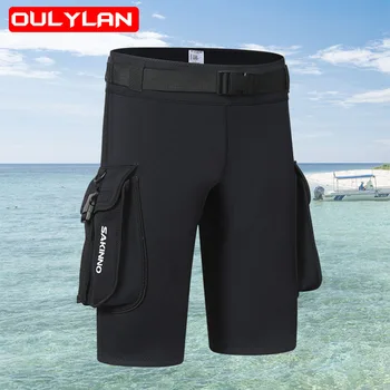Oulylan 3 мм Шорти за гмуркане с джоб, Неопренови Технически къси панталони, костюми, къси Панталони за подводен риболов, шорти за сърф Шорти за каране на каяк