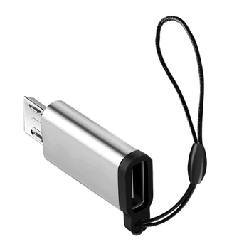 Адаптер за мобилен телефон с каишка, преносим USB адаптер C за Micro USB, USB конвертор