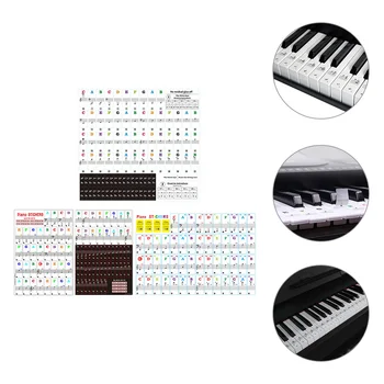 Етикети за клавиши на пиано 3шт, етикети за ръководството на клавиатурата на пиано, стикери за начинаещи, етикети за пиано