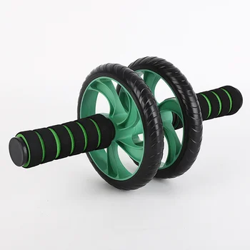 Двухколесный възглавница Ab за тренировка на пресата - Упражнение Ab Roller Wheel - Упражнение Ab Wheel - Възглавница Ab Wheel за домашен фитнес зала ( Зелен)
